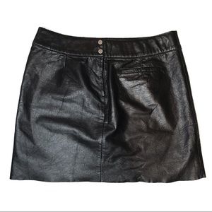 LVintage Express Y2K 90’d Genuine Leather Black Mini Skirt with Raw Hem 1…